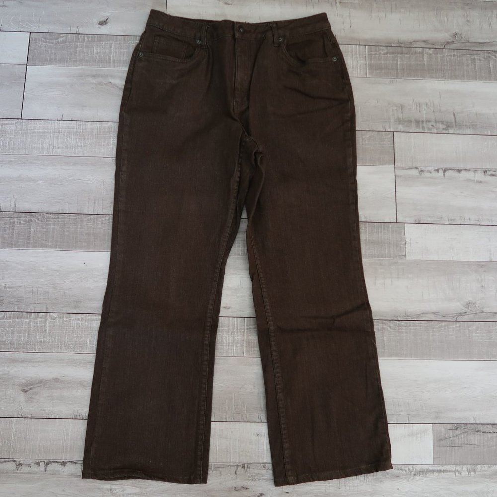 Coldwater Creek 5-Pocket Loden Green Jeans Size 12 Petite